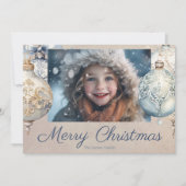 Mooie  Ornament één foto Feestdagenkaart (Voorkant)