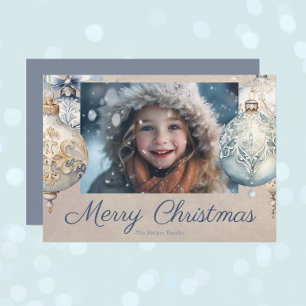 Mooie  Ornament één foto Feestdagenkaart