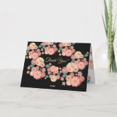 Mooie Ornament Perziktuinbloemen Bedankkaart (Achterkant)