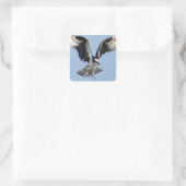 Mooie Osprey-vogel op zoek naar prooi Vierkante Sticker (Tas)