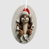 Mooie Otter Dubbelzijdige Kerst Ornament (voorkant)