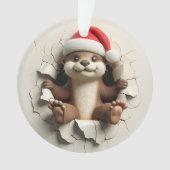 Mooie Otter Dubbelzijdige Kerst Ornament (voorkant)