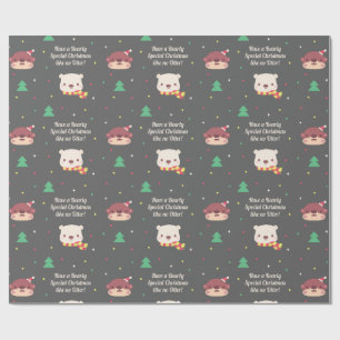 Mooie Otter en IJsbeer Kerstpatroon Cadeaupapier
