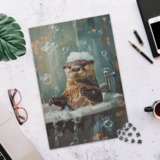 Mooie Otter in Bubbelbad Legpuzzel