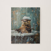 Mooie Otter in Bubbelbad Legpuzzel (Verticaal)