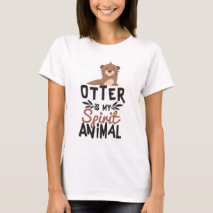 Mooie Otter is mijn gedistilleerde dierlijke afdru T-shirt