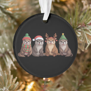 Mooie Otter Kerst Morsig Xmas Lichtjes Dier  Ornament