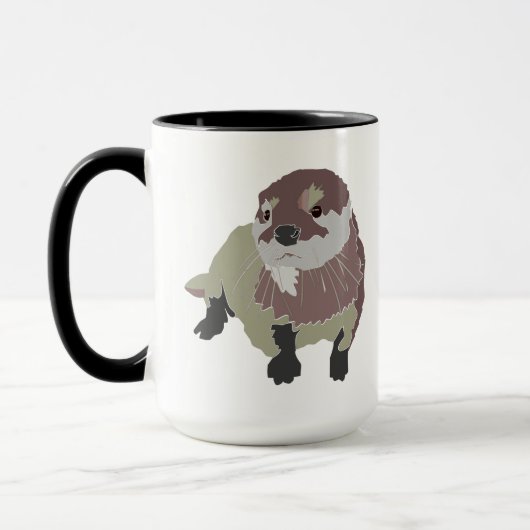 mooie otter ontwerp Combo Mok, 15 oz Mok (Links)