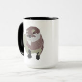 mooie otter ontwerp Combo Mok, 15 oz Mok (Voorkant links)