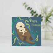 Mooie Otters Feestdagenkaart (Staand voorkant)