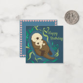 Mooie otters notitiekaartje (Voorkant / Achterkant in situ)