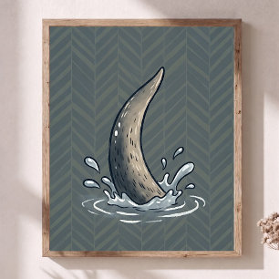 Mooie Otterstaart Spat Kinderkamer Kunst Chevron Poster