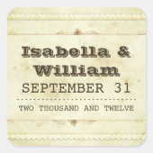 Mooie oud design bruiloft stickers (Voorkant)