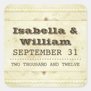 Mooie  oud design bruiloft stickers