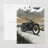 Mooie Oude Antieke Motorfiets Briefkaart (Voorkant / Achterkant)