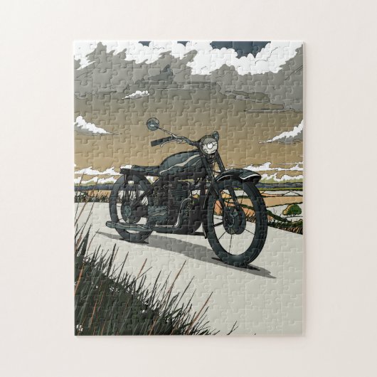 Mooie Oude Antieke Motorfiets Legpuzzel (Verticaal)