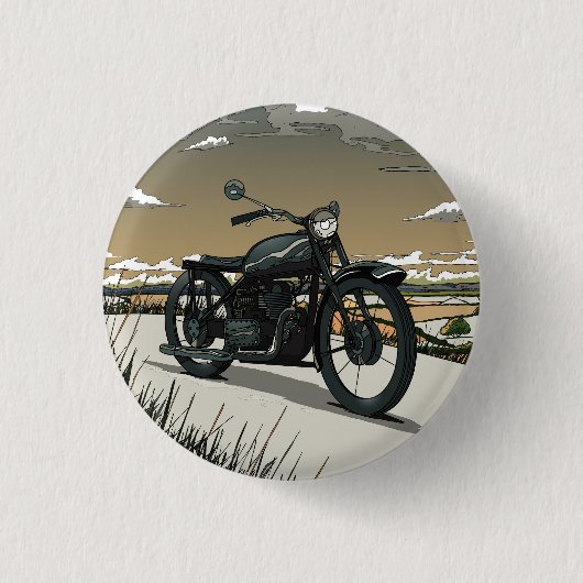 Mooie Oude Antieke Motorfiets Ronde Button 3,2 Cm (Voorkant)
