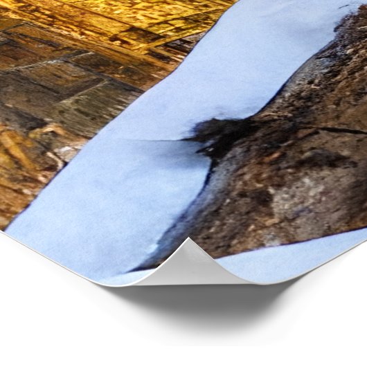 Mooie oude bergdorpje met Kerstmis Poster (Hoek)