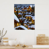 Mooie oude bergdorpje met Kerstmis Poster (Keuken)