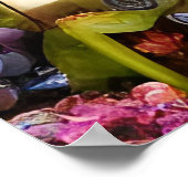 Mooie oude blauwgroen Combi-bus met kleurrijke blo Poster (Hoek)