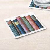 Mooie oude boeken, boekenwerven kartonnen onderzetters (Schuin)