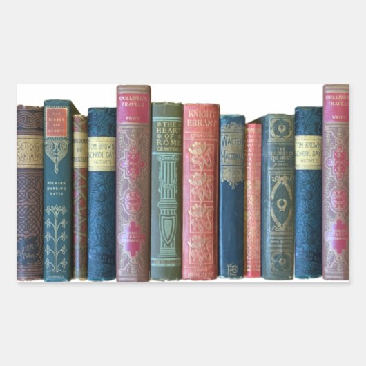 Mooie oude  boeken, boekenwerven rechthoekige sticker (Voorkant)