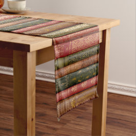 Mooie oude boekencijnen (Sage, Beige, Roos) Korte Tafelloper