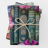 Mooie oude bogen, stekels en bloemen inpakpapier vel (In situ)