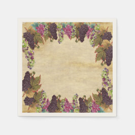 Mooie Oude Druivenranken Landelijke Papieren Borde Servet
