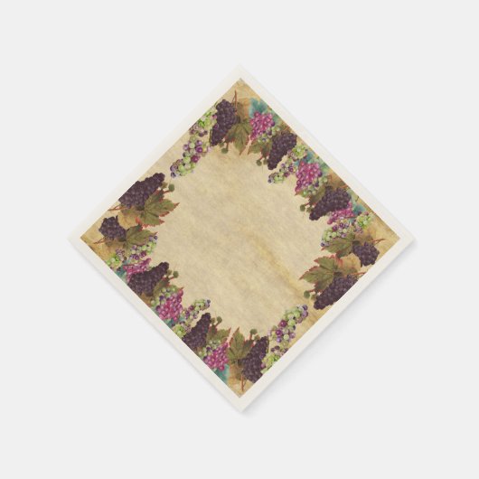 Mooie Oude Druivenranken Landelijke Papieren Borde Servet (Hoek)