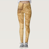 Mooie oude kaart leggings (Voorkant)