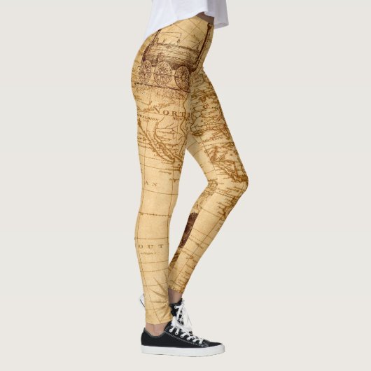 Mooie oude kaart leggings (Rechts)