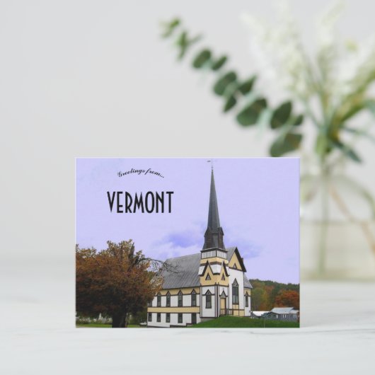 Mooie oude kerk in Oost-Oranje Vermont Briefkaart (Staand voorkant)