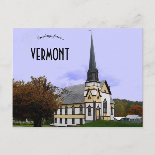 Mooie oude kerk in Oost-Oranje Vermont Briefkaart (Voorkant)