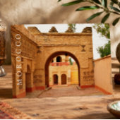 Mooie Oude Marrakesh Medina-architectuur Briefkaart