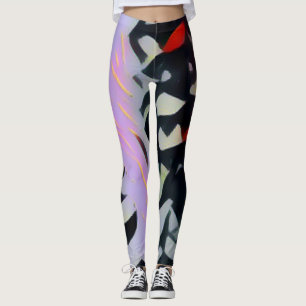 Mooie oude moderne kunst achteraan en lavender leggings