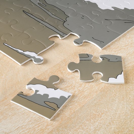 Mooie oude  motorfiets legpuzzel (Zijkant)