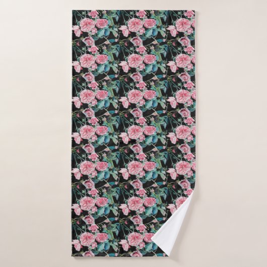 Mooie Oude Roze Rozen Badkamer Bad Handdoek (Badhanddoek)