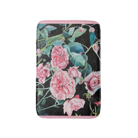 Mooie oude roze rozen badmat (Voorkant Verticaal)