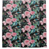Mooie oude roze rozen douchegordijn (Voorkant)