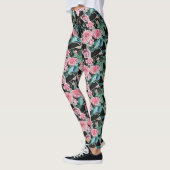 Mooie oude roze rozen kleine roos Leggings (Links)