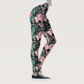 Mooie oude roze rozen kleine roos Leggings (Rechts)