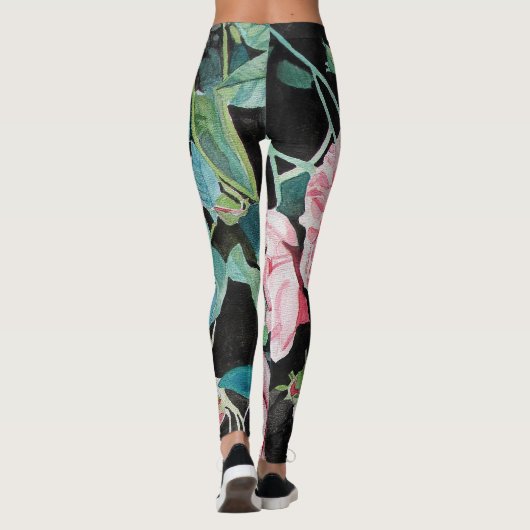 Mooie oude roze rozen Leggings (Achterkant)