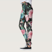 Mooie oude roze rozen middelgrote Leggings (Links)