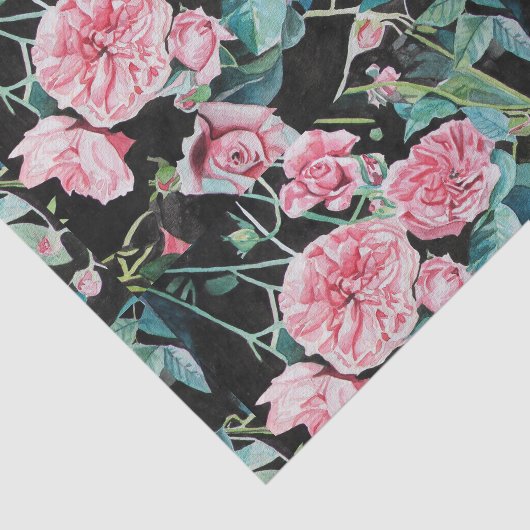 Mooie oude roze rozen tissuepapier verpakking (Detail)