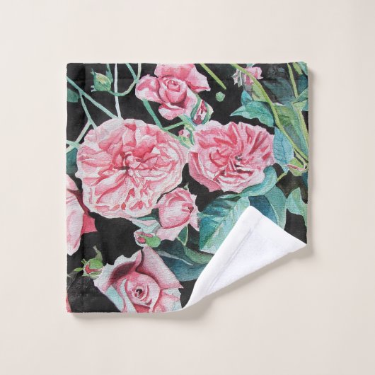 Mooie oude roze washanddoekset bad handdoek (Wasdoekje)