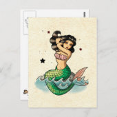 Mooie oude school Zeemeermin Briefkaart (Voorkant / Achterkant)
