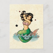 Mooie oude school Zeemeermin Briefkaart (Voorkant)