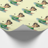 Mooie oude school Zeemeermin Cadeaupapier (Hoek)