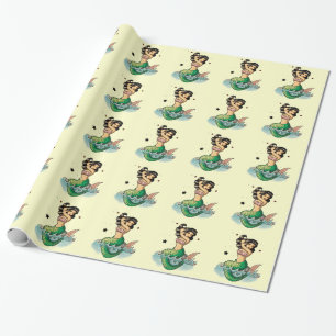Mooie oude school Zeemeermin Cadeaupapier
